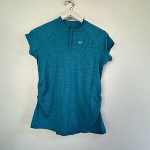 Sugoi Womens RPM Jersey Large Semi Fit Teal Short Sleeve Active Cycling Top